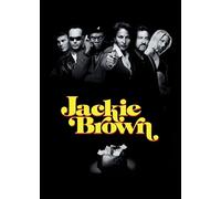 Love By Canvas Jackie Brown Classic Crime Drama Movie Poster, Black and White Film Wall Art (A4)