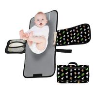 Love By Emi Changing Pad and Diaper Storage - Easy to use - Sleek Waterproof Design - Fits in Back Packs, Stroller etc Easily - Portable Newborn Baby Care Essentials (Black)