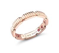 Love By Faberge 18ct Rose Gold Fluted Ring with Hidden Rubies - Ring Size S
