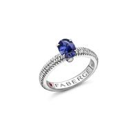 Love By Faberge 18ct White Gold Blue Sapphire Fluted Ring - Ring Size P