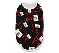 Love California State Flag Funny Dog Shirts Sleeveless Pet Tank Top Comfort Pets Clothes Vest for Small Medium Dogs Cat L