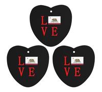 Love California State Flag Hanging Car Air Fresheners 3Pcs Aromatherapy Tablets Automotive Fragrance Scented Card Decor Love form