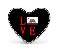 Love California State Flag Heart Metal Brooches Small 1" Badge Pin Decorative Lapel Pins Gift Clothing Hat Accessory