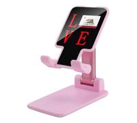 Love California State Flag Plastic Phone Stand Folding Adjustable Mobile Holder Compatible with All Smartphone