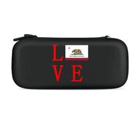 Love California State Flag Portable Carrying Case for Switch Protective Travel Hard Shells Game Card Storage Pouch Bag