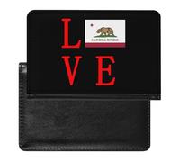 Love California State Flag Travel Passport Covers Unisex Wallet Holder Slim RFID Blocking Card Case Protector Essentials