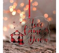 Love Came Down Christmas Ornaments Religious Gift for Christian Round Christmas Tree Ornament Holy Family Christian Décor Acrylic Christmas Bauble for Holiday Christmas Tree Party Decorations