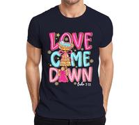Love Came Down Luke 2:11 Christmas Angel Baby Jesus Gift Men's T-Shirt, navy, XXL