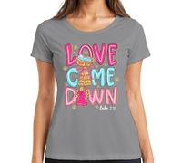 Love Came Down Luke 2:11 Christmas Angel Baby Jesus Gift Women's T-Shirt, gray, XXL