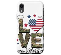 Love Camo American Flag Heart Combat Boots Military Family Case for iPhone XR