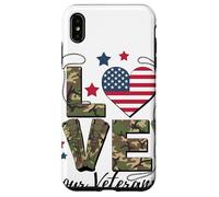 Love Camo American Flag Heart Combat Boots Military Family Case for iPhone XS Max