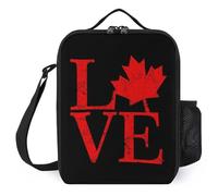 Love Canada Flag Insulated Lunch Bag for Men Women Reusable Soft Lunchbox Portable Tote Bags for Office Work Picnic