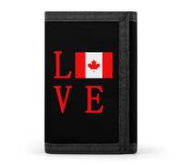 Love Canadian Flag Printed Trifold Wallet for Men Funny Credit Card Holder Wallet with Id Window