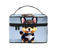 Love Card and Fancy Puppy Design Makeup Bag - Adorable Travel Cosmetic Organizer