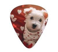 Love Card Fancy Puppy Printed guitar picks - three thicknesses: thin, medium and thick, suitable for electric guitar, bass and ukulele.