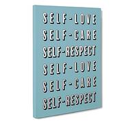 Love Care And Respect Typography Canvas Print | Gallery Wrapped 30mm Frame Wall Art | 30x20 inches | Ready to Hang | Contemporary Typography Picture | Living Room Bedroom Lounge Office