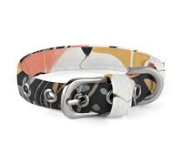 Love Cartoon Fox Pet Collar Oxford Adjustable Safety Dog Collars Cute Outdoor Training Pet Collars Easy Clean Floral Print Puppy Collar for City Pet Owners