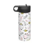 Love Cartoon Fox Printing Travel 18oz Sports Insulated Kettle Water Bottle Stainless Steel Kettle Portable Cup