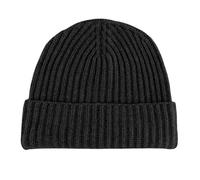 Love Cashmere Women's Ribbed 100% Cashmere Beanie Hat - Charcoal Grey - Made in Scotland