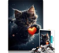 Love Cat 1000 Pieces Jigsaw Puzzles For Teens And Adults,Family Game Stress Reliever Difficult Challenge Artists Collection,Fine Art 50x75cm