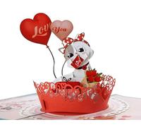 Love Cat Be my Love Pop Up 3D Card. Romantic valentines greeting card for Her,Girlfriend,Wife,Him, Boyfriend,Husband. 15cmx15cm