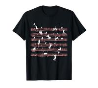 Love Cat Playing On Musical Notes Sheets Music T-Shirt