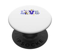 LOVE Cat Proud Down Syndrome Awareness Ribbon Family PopSockets Adhesive PopGrip