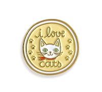 Love Cats Enamel Pin - Cute I Love Cats Gold Metal Lapel Pin - Gift for Cat Lover, Kitty Sitter, Vet Tech, Kitten Adoption Present - Cat Enamel Pin for Jacket, Bag or Hat - USA Small Business
