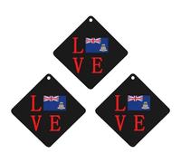 Love Cayman Islands Flag Funny Car Air Fresheners 3pcs Long Lasting Scent Automotive Hanging Scented Cards Tablets