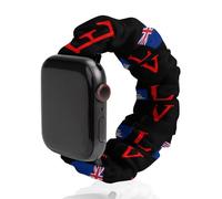 Love Cayman Islands Flag Printed Scrunchie Watch Band Compatible with IWatch Soft Elastic Replacement Straps