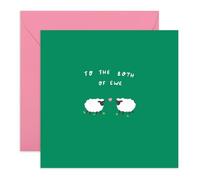 Love Celebration Card - To the Both of Ewe - Congratulations for Anniversary Wedding Engagement for Him Her Neighbours Bestie BFF Colleague Them Couples - Sweet Witty -Comes with Stickers