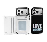 Love Chicago Phone Case Compatible with iPhone 17/17 Air/17 Pro/17 Pro Max Flip Protective Cover with Card Holder