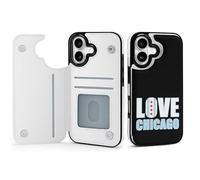 Love Chicago Phone Case Compatible with iPhone 17/17 Air/17 Pro/17 Pro Max Flip Protective Cover with Card Holder