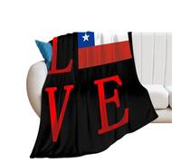 Love Chilean Flag Soft Flannel Blanket 250g Large Bed Blankets Lightweight Carpet for Sofa Couch Bed 50"*60"（130 * 150cm）