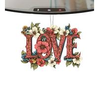 Love Christmas Ornaments - Two-Dimensional Acrylic Collectible Hanging, Valentine's Day Love Hanging Decoration - For Car, Home, Garden, Party, Kitchen, Wall, Window Decoration