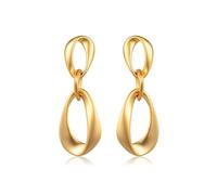 LOVE&CLOVER Two Circle Rope Drop Dangle Earrings for Women Aurous, 2.0, Copper, Zircon