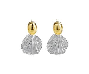 LOVE&CLOVER Two Tone Rope Drop Dangle Earrings for Women Silver, 2.0, Copper, Zircon