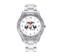 Love Cock Tails Quartz Wrist Watch Stainless Steel Watches for Men Women Easy to Read