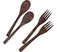 Love Coco - Ebony Fork and Spoon, Complete The Natural Eating Experience of Your Food with This Hand Carved Ebony Fork and Spoon Set.