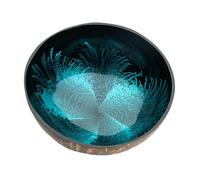 Love Coco - Large Blue Coconut Bowl, Organic Coconut Bowl for Smoothies, Fruits, Cereal & Salads with Food-Safe Lacquer Inside - Decorative Bowl for Decor (Blue)