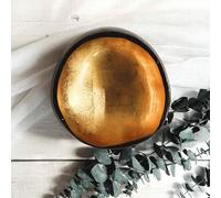 Love Coco - Large Vintage Gold Coconut Bowl, Natural Coconut Pasta Bowl for Smoothies, Fruit, Cereal, Salad & Decorative Purposes, with Food-Safe Lacquer Inside