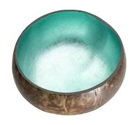 Love Coco - Large Vintage Turquoise Coconut Bowl, Natural Coconut Salad Bowl for Smoothies, Cereal, Fruits & Decorative Purposes, with Food-Safe Lacquer Inside