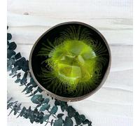 Love Coco - Medium Coconut Bowl, Organic Coconut Bowl for Smoothies, Cereal, Salad & Decorative Purposes, with Food-Safe Lacquer Inside (Chartreuse Green)