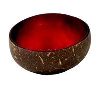 Love Coco - Medium Vintage Red Coconut Bowl, Natural Acai Bowl for Smoothies, Cereal, Salad & Decorative Purposes, with Food-Safe Lacquer Inside
