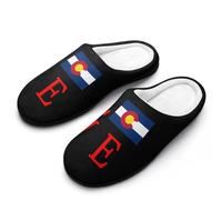 Love Colorado State Flag Men's Winter Slippers Memory Foam Cotton House Shoes Anti-Slip Rubber Sole Slippers 11-12（44-45）