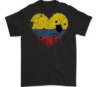 Love Columbia Flag Columbian Day Football Mens T-Shirt 100% Cotton Black M