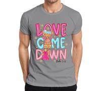 Love Come Down Jesus Nativity Angel Christmas Glitter Pastel Men's T-Shirt, gray, L