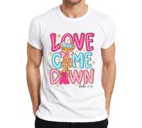 Love Come Down Jesus Nativity Angel Christmas Glitter Pastel Men's T-Shirt, White, 3XL