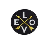 Love Compass Circle Logo Patch Iron On Sew On Embroidered Patch Badge Applique for Clothes Shirts Jeans etc