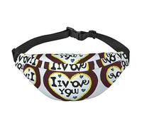 Love confessions Large Fashion Crossbody Waist Bag, Travel Casual Boys Waist Bag, Suitable for Sports, Running, Cycling, Traveling, Fishing